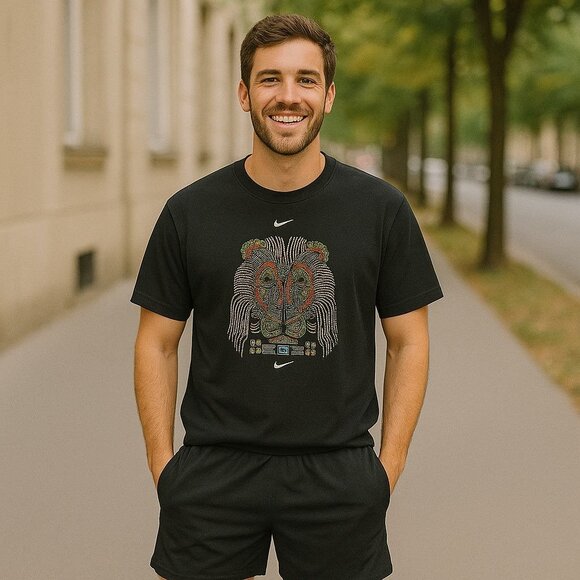 Nike Men's Dri-Fit Lebron James for Greatness Graphic Shirt Multicolor Lion Tee - Picture 2 of 11